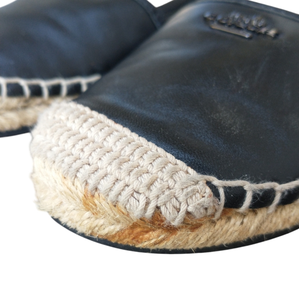 COACH Black Leather Espadrilles Women's Flats. SIZE 7US - Picture 4 of 14